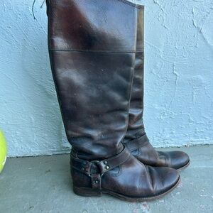 FRYE Brown Leather Riding Boots